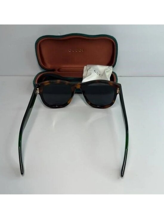 Gucci Tortoiseshell Sunglasses with Red and Green Stripes